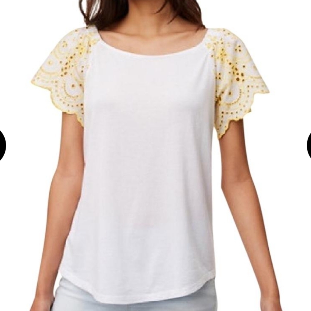 NWT LOFT Eyelet Sleeve Top